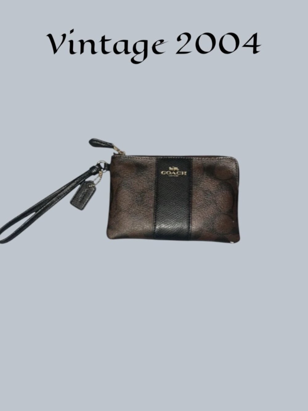 Vintage 2004 Coach Corner Zip Wristlet in Signature Canvas